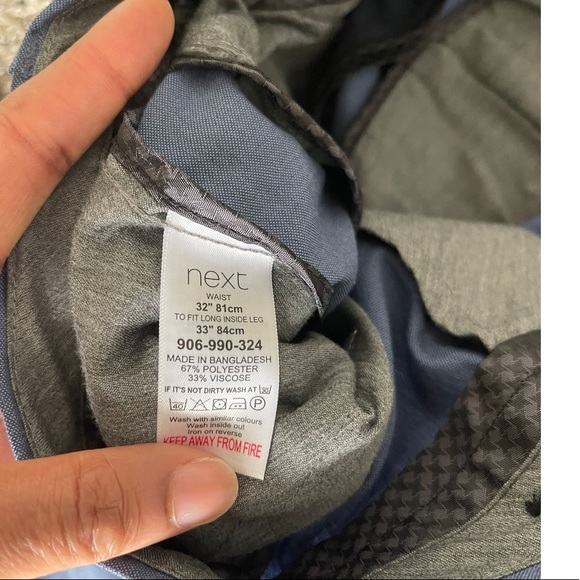 Next Blue Tailored Trousers - Picture 8 of 10